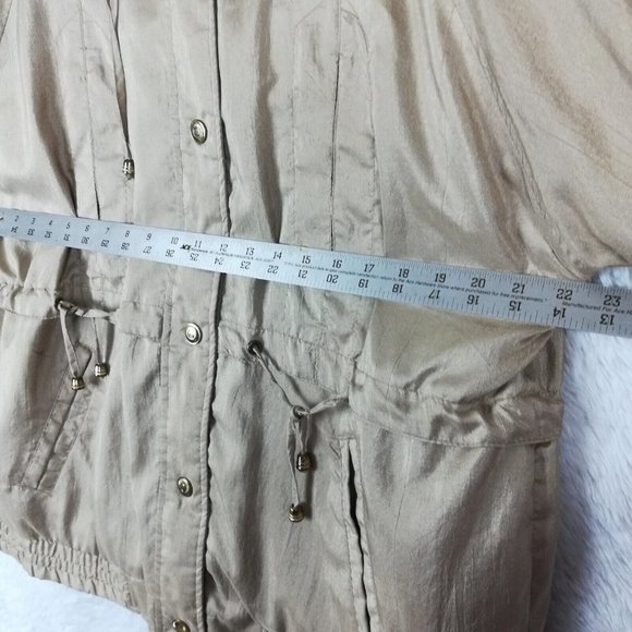 Outbrook Womens Jacket Windbreaker Gold Lightweight Snap Front Collared Plus 1X - Picture 5 of 13